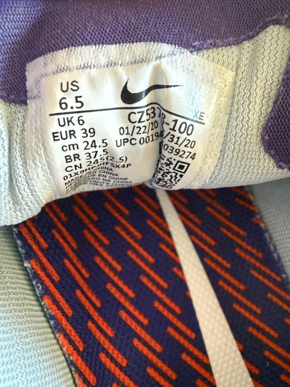 Nike Air Zoom Pegasus 37 Clemson Men's Size 6.5 Orange Athletic - Picture 5 of 6